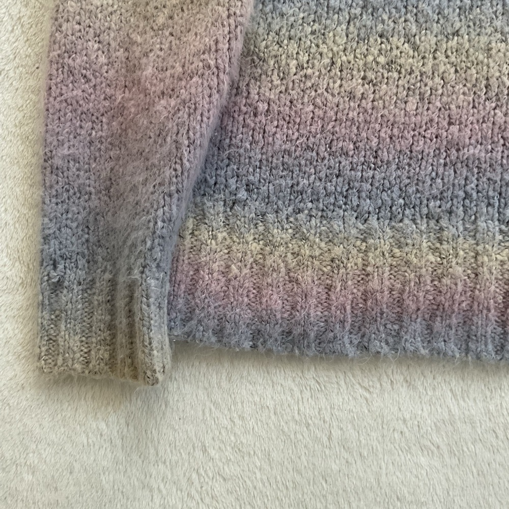 Vintage Woolrich Pastel Rainbow Stripe Turtleneck Sweater Medium Wool Blend - Picture 4 of 15